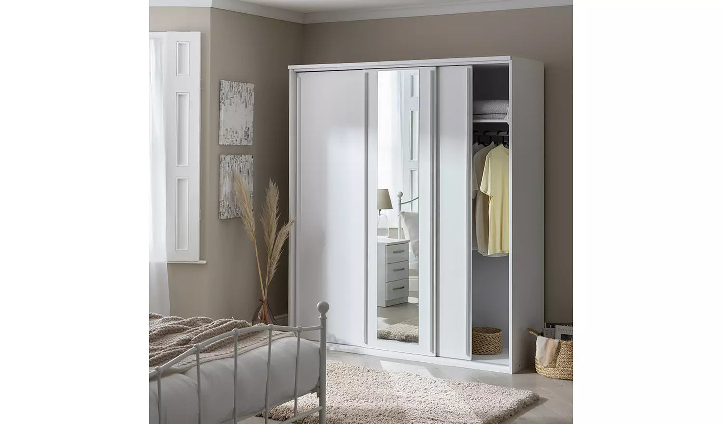 Hallingford 3 Door Sliding Wardrobe - White
